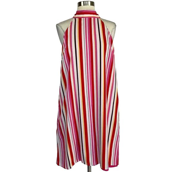 Laundry by Shelli Segal Women's Dress Size 8 Pink Stripe Sleeveless A-Line Shift - Picture 1 of 11